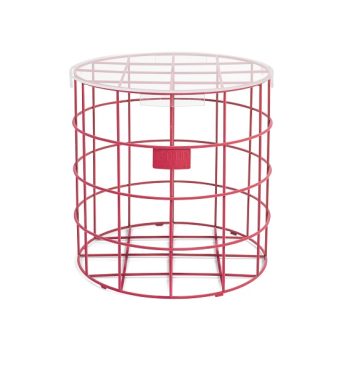 Cage Fight Round Pink Side Table