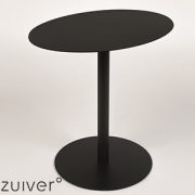 Side Table Snow Black Oval